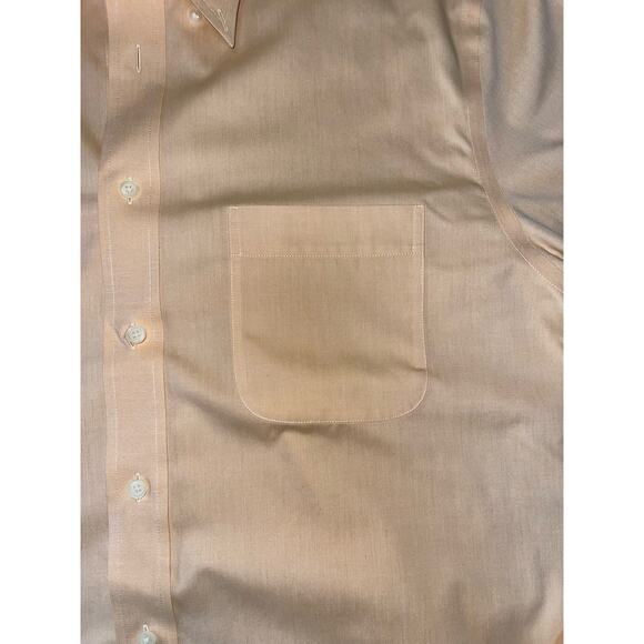 Mens Eddie Bauer Light Peach Wrinkle Resistant Button Down Shirt Size Large Tall - Picture 2 of 7